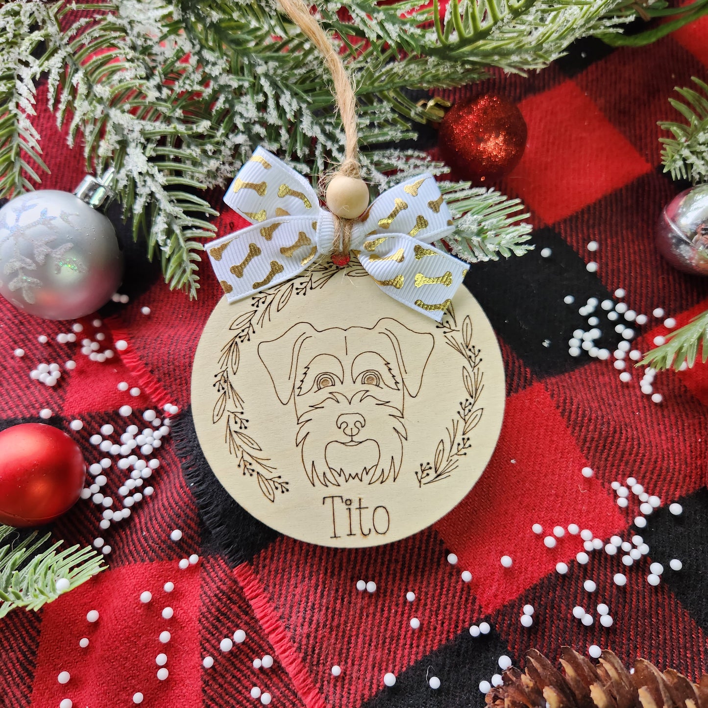 Personalized Dog Breed Engraved Ornament