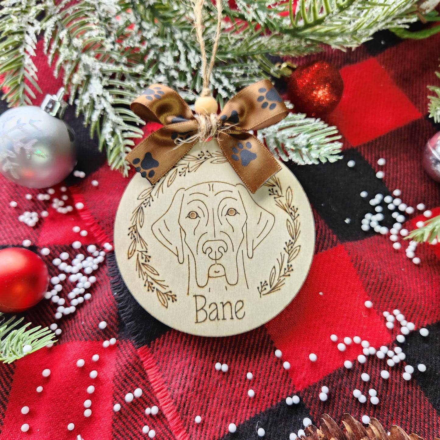 Personalized Dog Breed Engraved Ornament