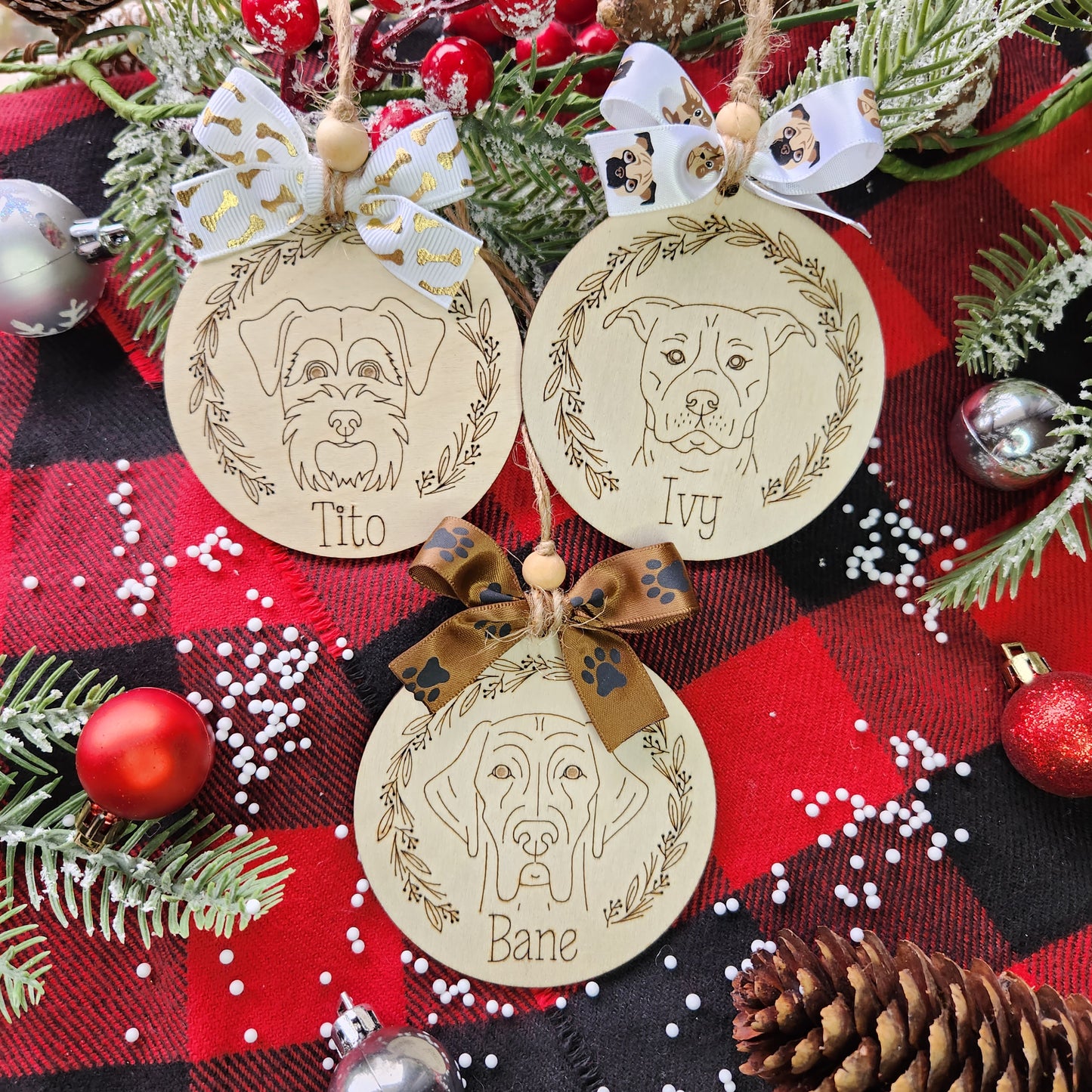 Personalized Dog Breed Engraved Ornament