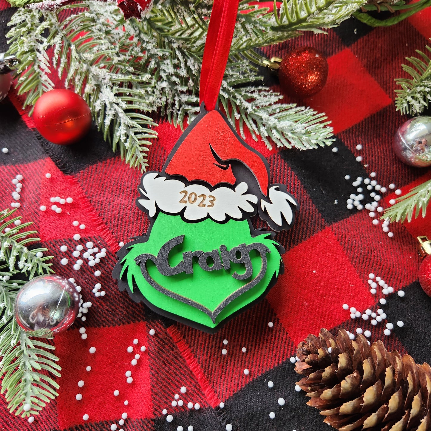 Personalized Grinch or Max Name Ornament