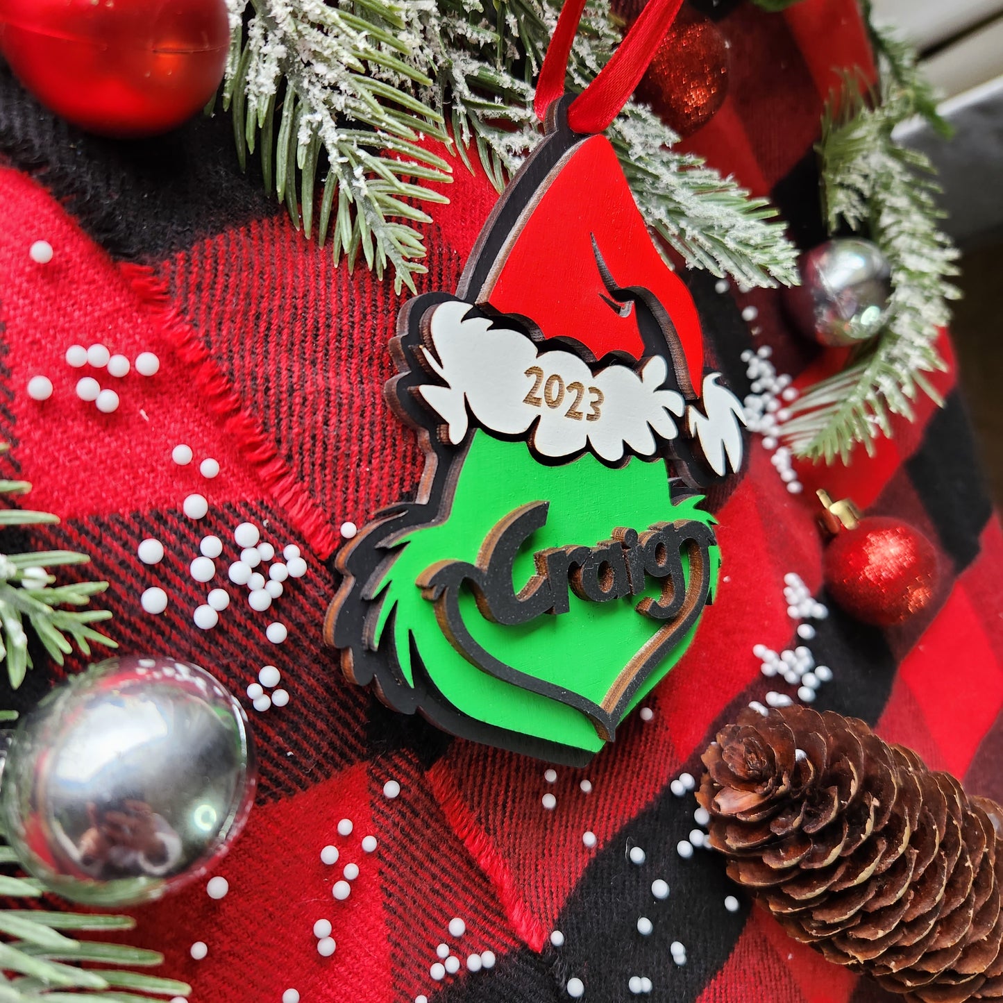 Personalized Grinch or Max Name Ornament