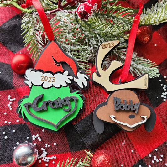 Personalized Grinch or Max Name Ornament