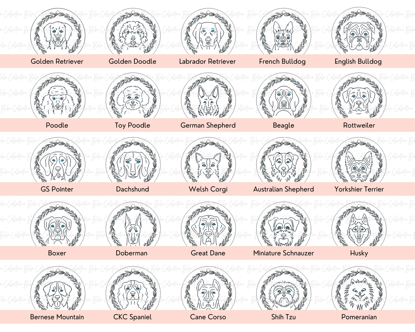 Personalized Dog Breed Engraved Ornament