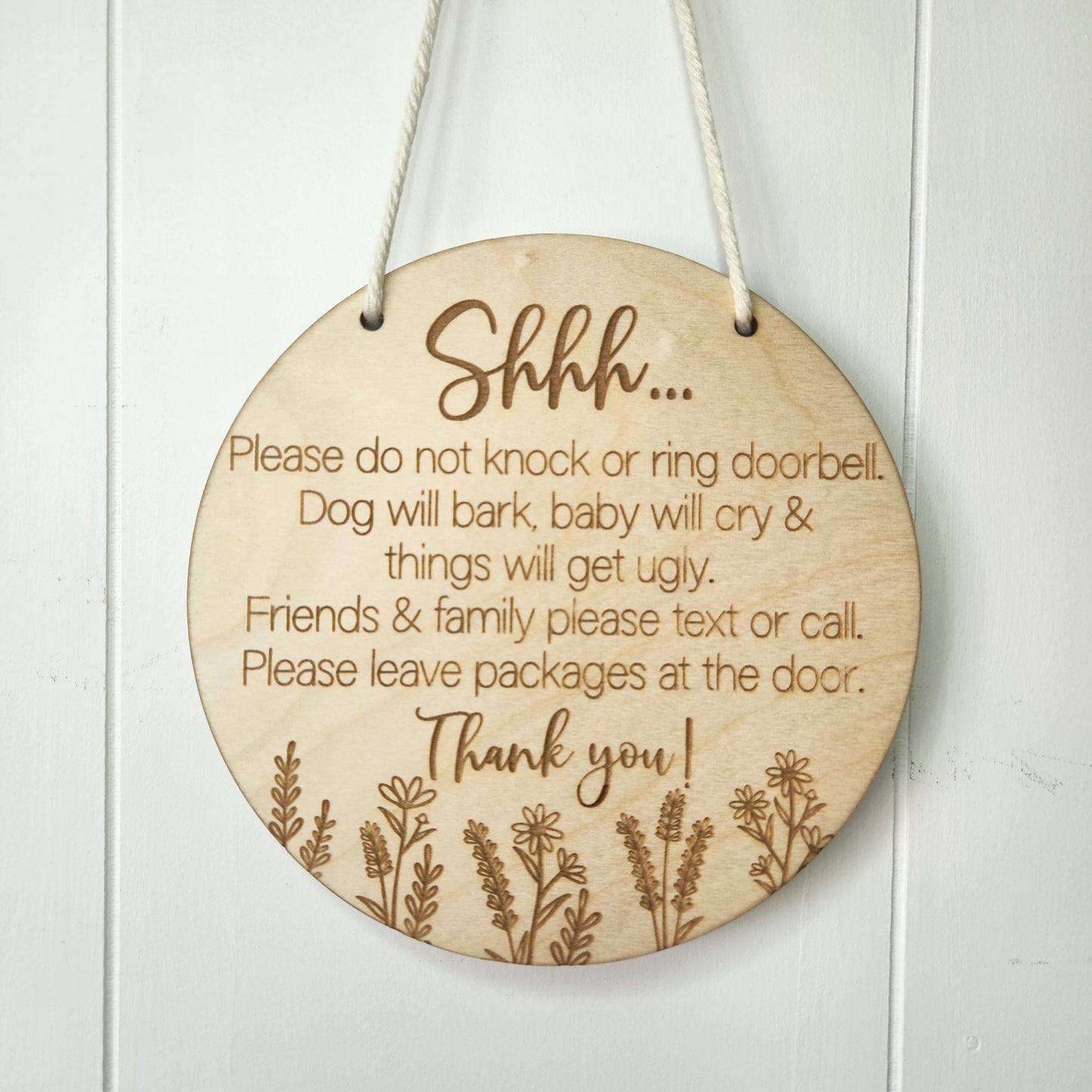 Shh Door Sign - Sleeping Baby - Do Not Knock Sign
