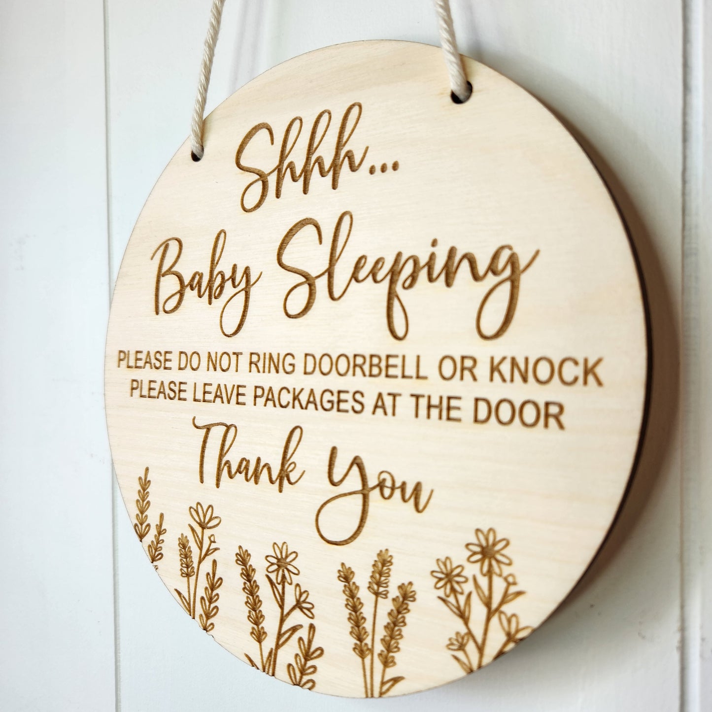 Shh Door Sign - Sleeping Baby - Do Not Knock Sign