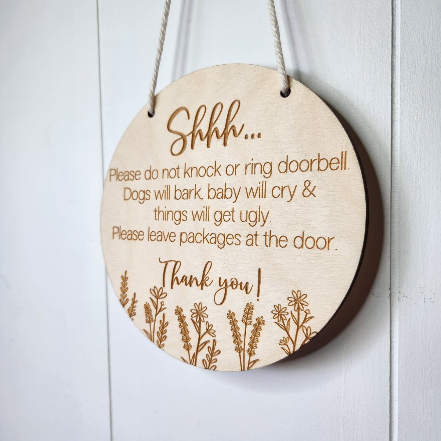 Shh Door Sign - Sleeping Baby - Do Not Knock Sign