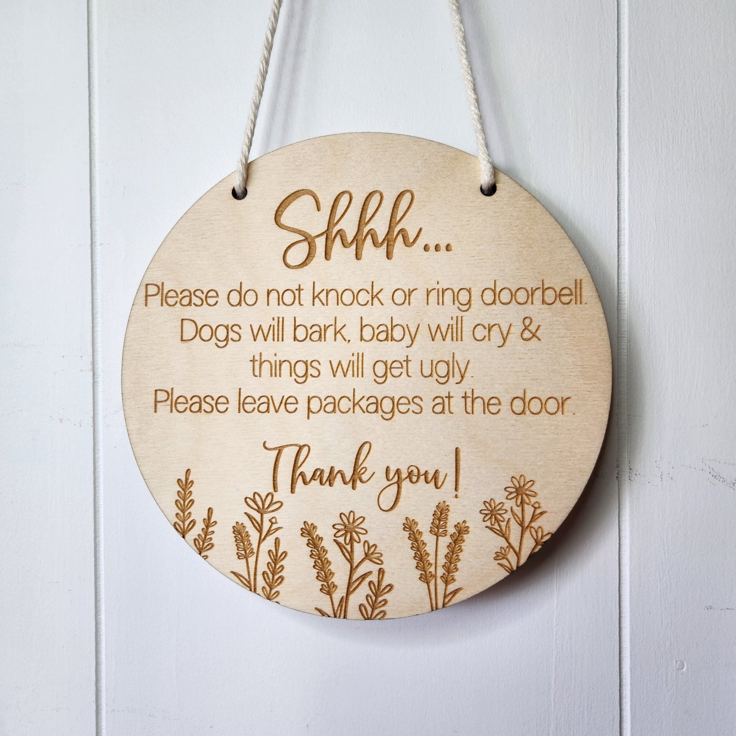 Shh Door Sign - Sleeping Baby - Do Not Knock Sign