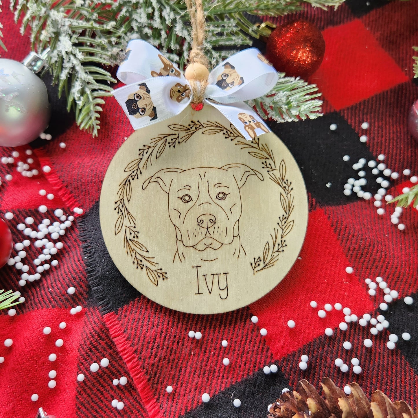Personalized Dog Breed Engraved Ornament